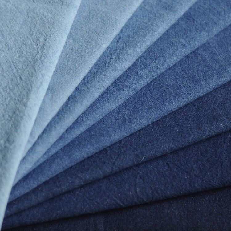 刺子绣布料纯色全棉靛蓝植物印染为手工diy定制掌柜推荐促销款