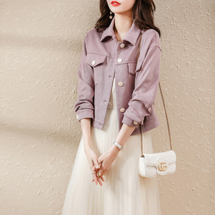 2025秋装新款小香风短款女装夹克休闲外套春秋小个子欧货女士上衣