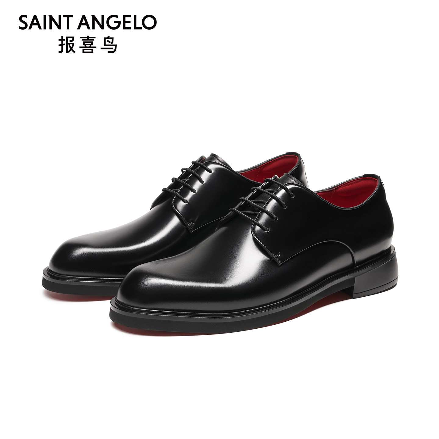 【红底鞋】报喜鸟2026新款男士德比鞋红底新郎皮鞋真皮婚庆男鞋