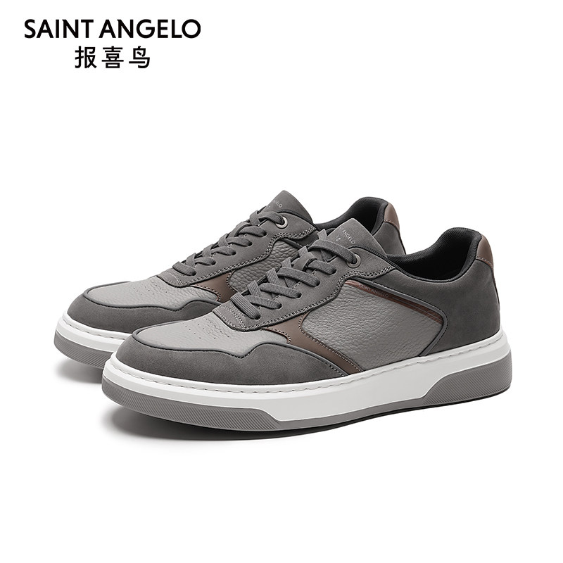 【商场同款】报喜鸟男鞋春秋新款男士休闲板鞋磨砂真皮运动单鞋