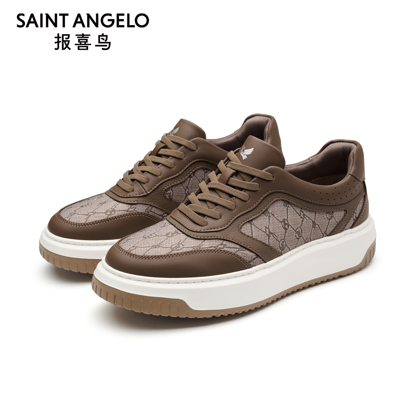 报喜鸟春秋男士休闲板鞋青年户外时尚拼色厚底男鞋透气百搭休闲鞋