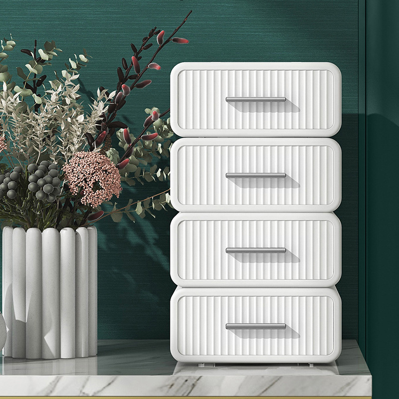 桌面收纳盒办公室抽屉式杂物整理置物架书桌文具整理储物条纹盒子