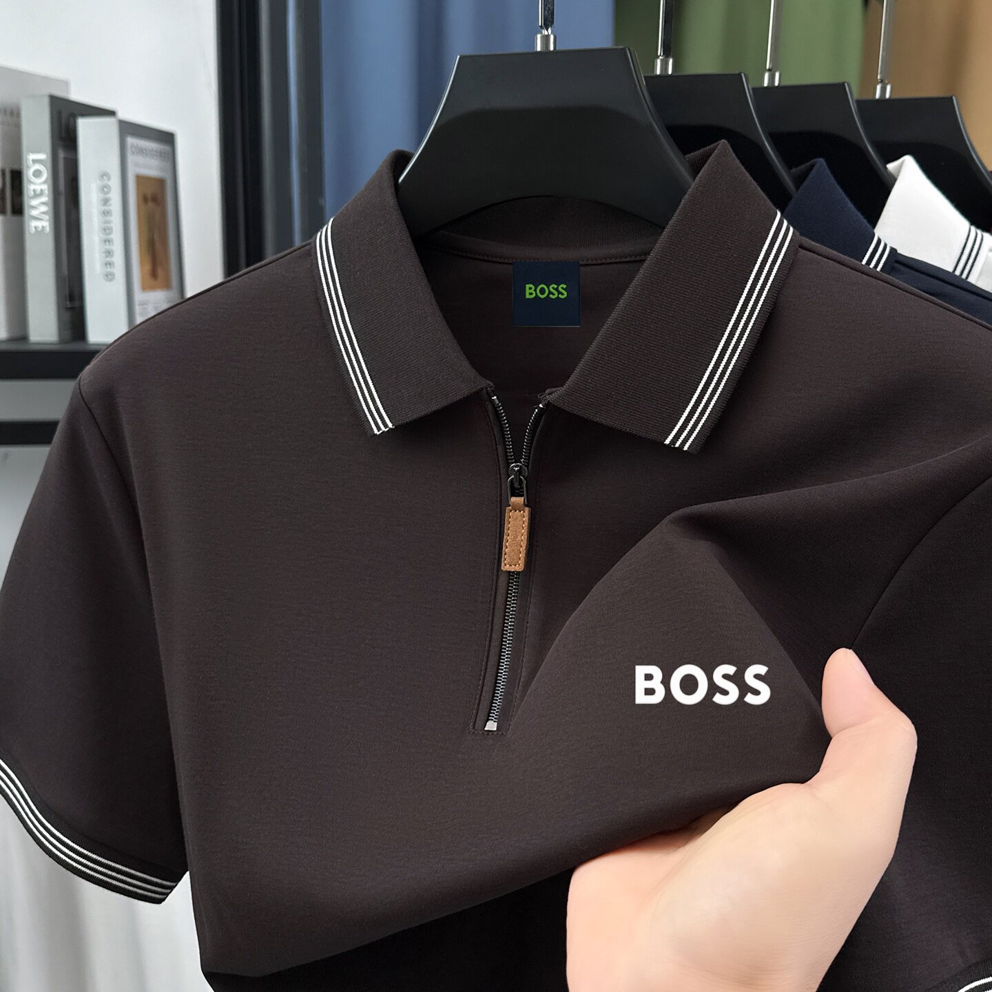 男士短袖T恤2026新款夏季半拉链翻领纯棉POLO衫重磅高级半袖上衣