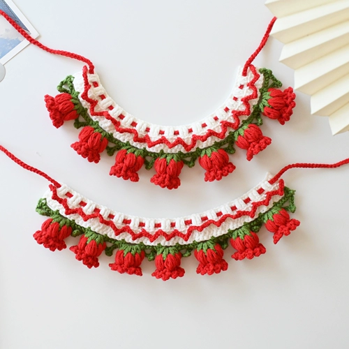 Трикотажный шарф, брендовый чокер, милый слюнявчик, нагрудник, декор, орхидея