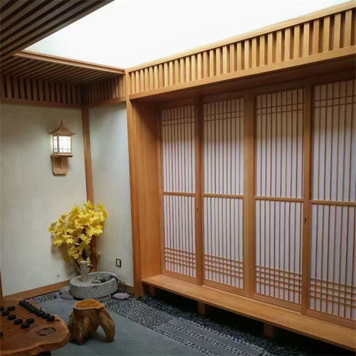 煌林和室定制榻榻米格子门日式推拉门隔断门格栅实木格子门料理店 - 封面