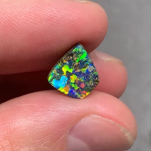 3.3mm 9.4 澳洲天然欧泊高亮片彩铁欧泊戒指吊坠定制1.96ct 10.3
