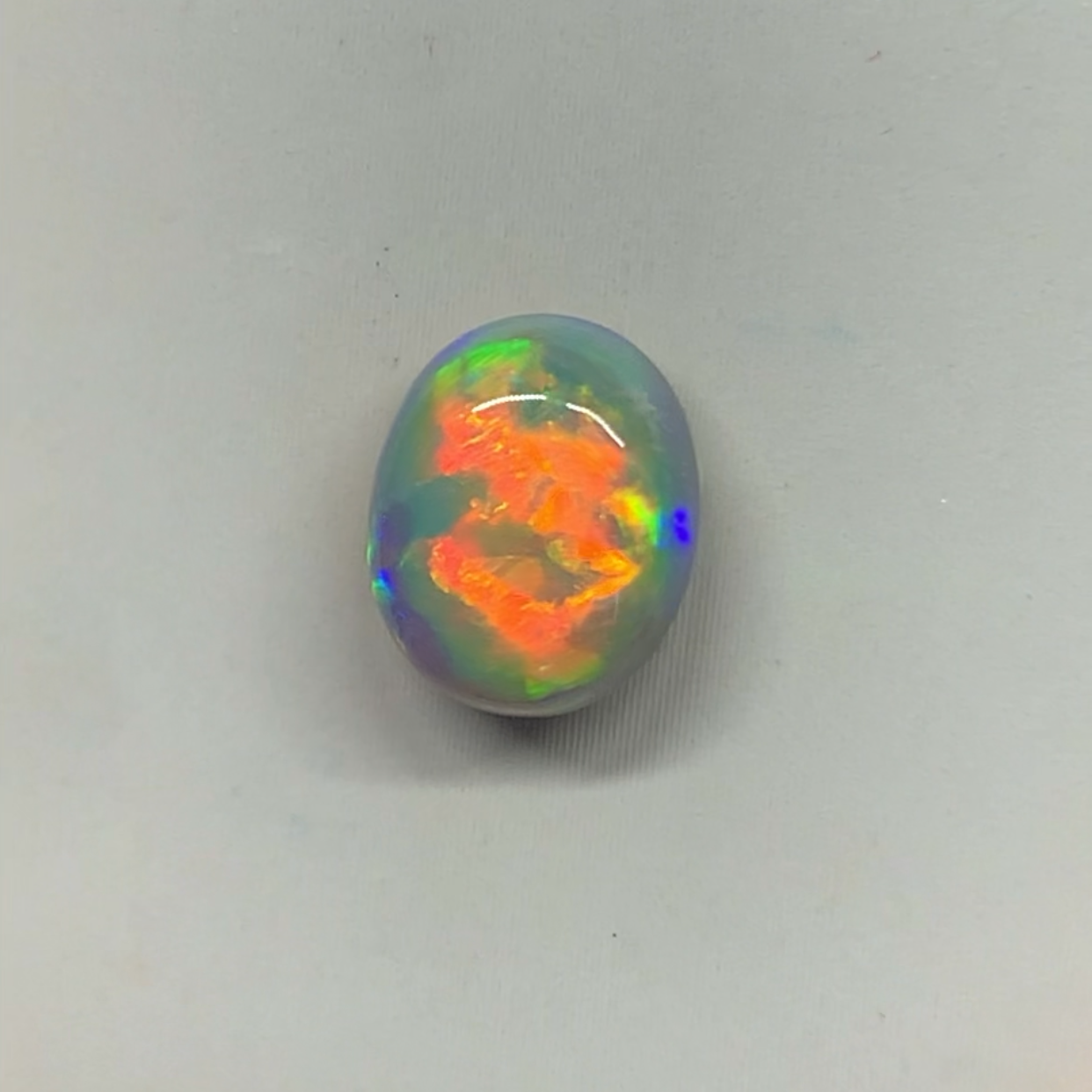 澳洲天然欧泊闪电岭橙彩黑欧泊戒指吊坠定制2.2ct 9.4*7.5*5mm