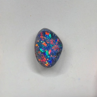 澳洲天然欧泊繁花七彩铁欧泊戒指吊坠定制2.96ct 10.8*7.6*3.8mm