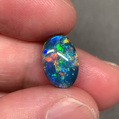 澳洲天然欧泊闪电岭多彩黑欧泊戒指吊坠定制1.9ct 11.9*7.9*3.5mm