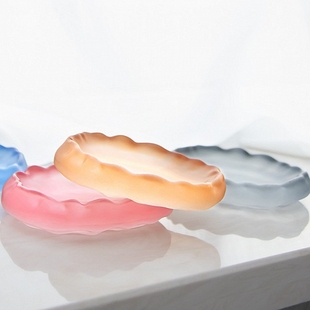 琉璃冰冻烧杯托创意茶道粉红杯垫小茶碟壶承小号壶垫功夫茶具配件