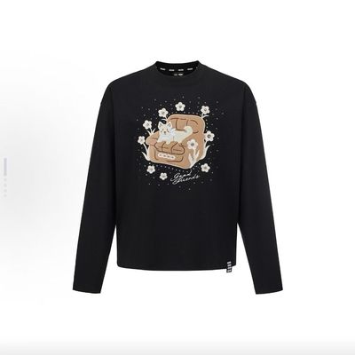 GOODBRAND 2025FW 贴皮毛巾绣烫钻小狗时尚长袖T恤 男女同款