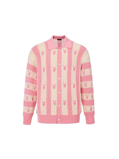 logo毛衣男女同款 GOODBRAND 2025FW条纹刺绣轻奢老白同款