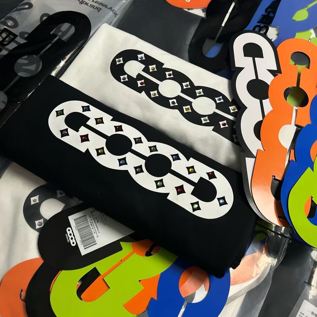 朱志鑫同款 GOODBRAND 镂空GOOD彩钻印花烫钻短袖男女情侣百搭T恤