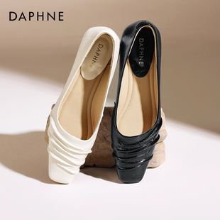 晚晚风气质不累脚小跟鞋 春秋配裙子法式 女2025新款 达芙妮浅口单鞋