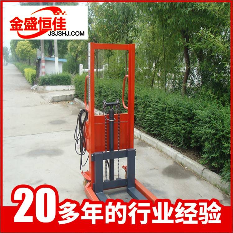 厂家供应简易半电动插电式电动液压堆高车电动升高车装卸车