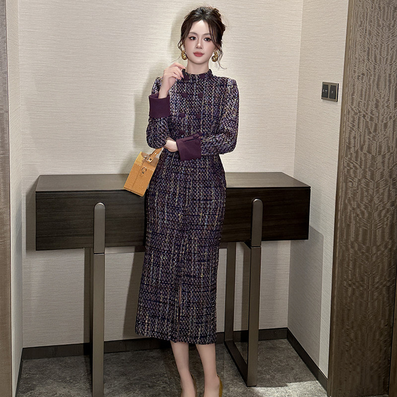 春秋巨好看的裙子女复古轻奢名媛气质收腰修身显瘦包臀裙2026新款