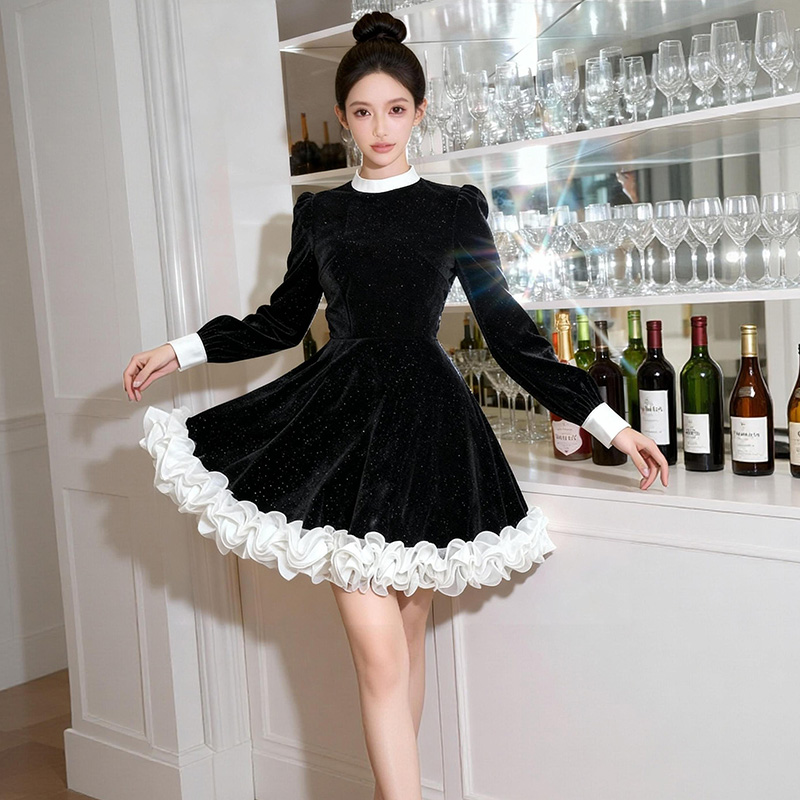 高端气质礼服女高级感宴会丝绒