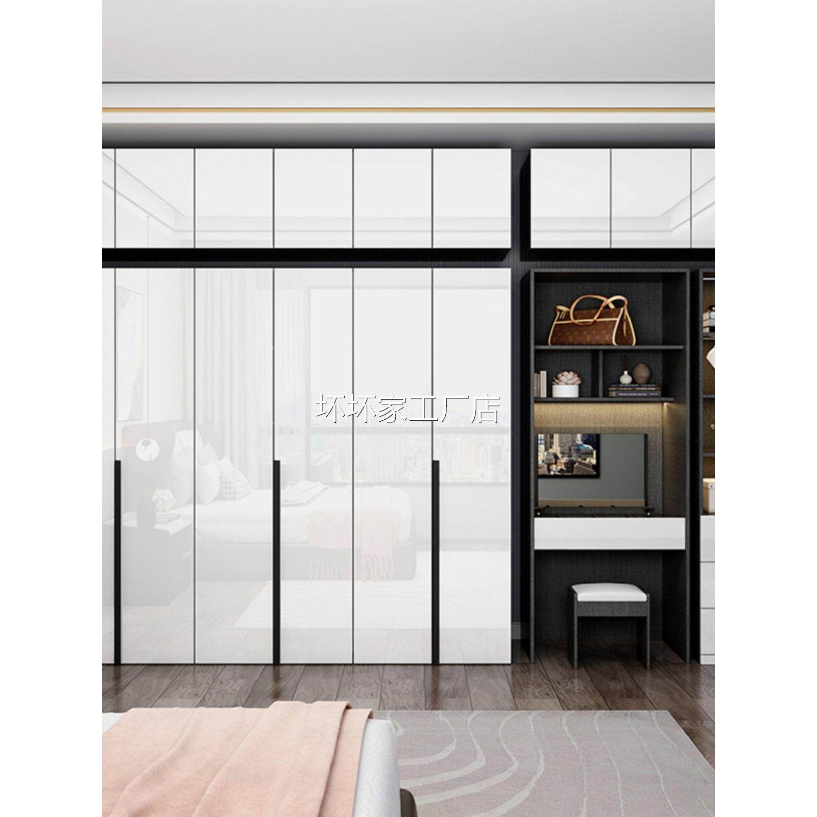 香港包安装包邮网红爆款极简轻奢衣柜家用卧室UV亮光白色烤漆木质,住宅家具,独立衣柜,淘宝优惠券,粉丝福利购,淘宝优惠卷