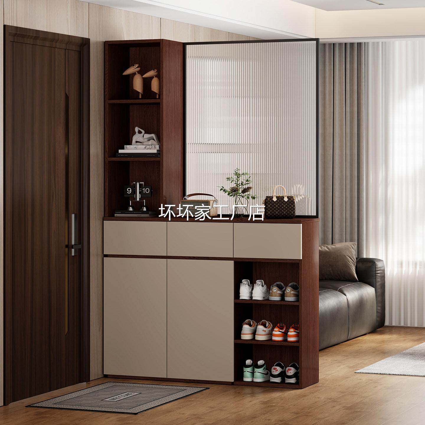 香港包安装包邮对门入户玄关柜鞋柜一体靠墙客厅玻璃隔断柜中古风,住宅家具,门厅/玄关柜/玄关架,淘宝优惠券,粉丝福利购,淘宝优惠卷