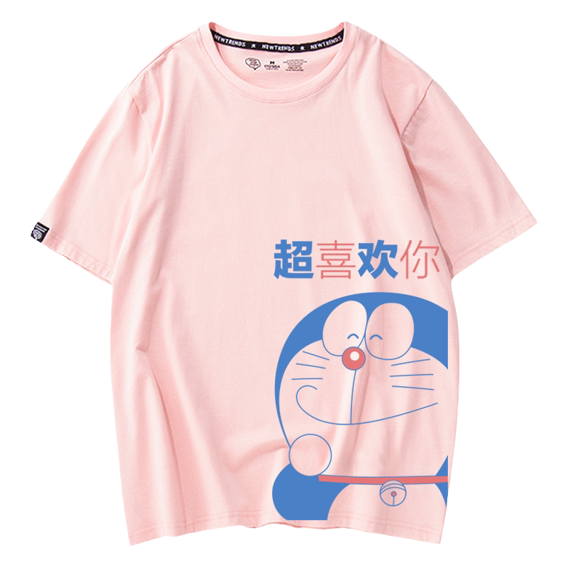 卡通洋气印花纯棉百搭情侣短袖夏
