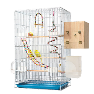 虎皮鹦鹉鸟笼大型电镀八哥牡丹玄凤加粗繁殖养殖折叠金属飞行笼子