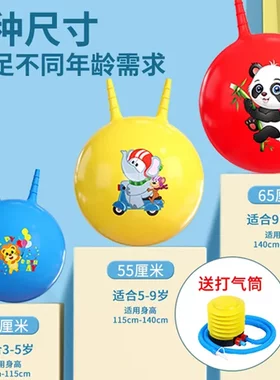 亲子45-65cm户外健身球娱乐羊角球幼儿园时光儿童健身弹跳