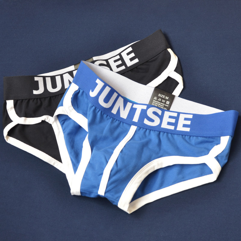 2条装纯棉男士内裤纯色宽边无兜性感男子三角内裤低腰紧身短裤衩,女士内衣/男士内衣/家居服,男三角内裤,淘宝优惠券,粉丝福利购,淘宝优惠卷