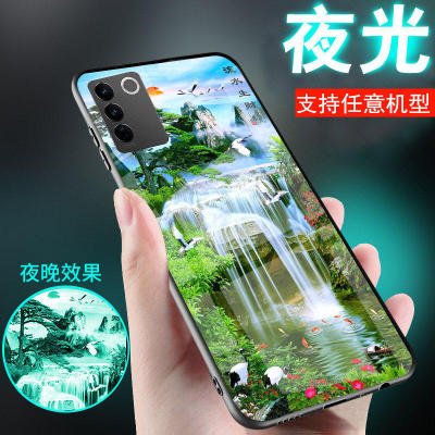 流水生财山水画手机壳