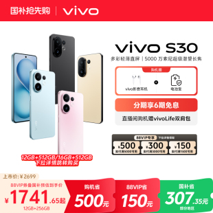 多彩超薄直屏大电池长续航拍照新品 S30 vivo AI智能学生手机官网官方旗舰店正品 国家补贴立省15%
