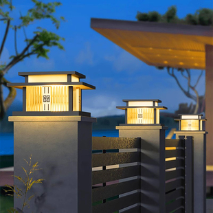 太阳能大门柱子灯别墅院子柱头灯太阳能围墙柱头灯新款别墅柱头灯