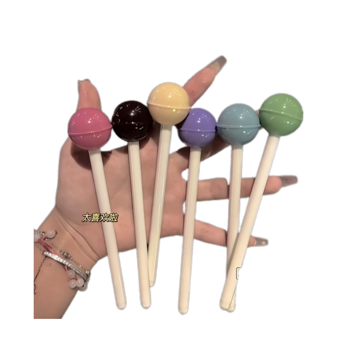 新款棒棒糖造型中性笔可爱糖果色黑色笔芯创意学习办公文具实用礼