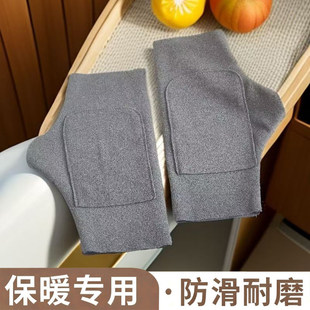 德绒保暖手套女冬季半指带兜加绒加厚防寒孕妇月子半截漏指手套