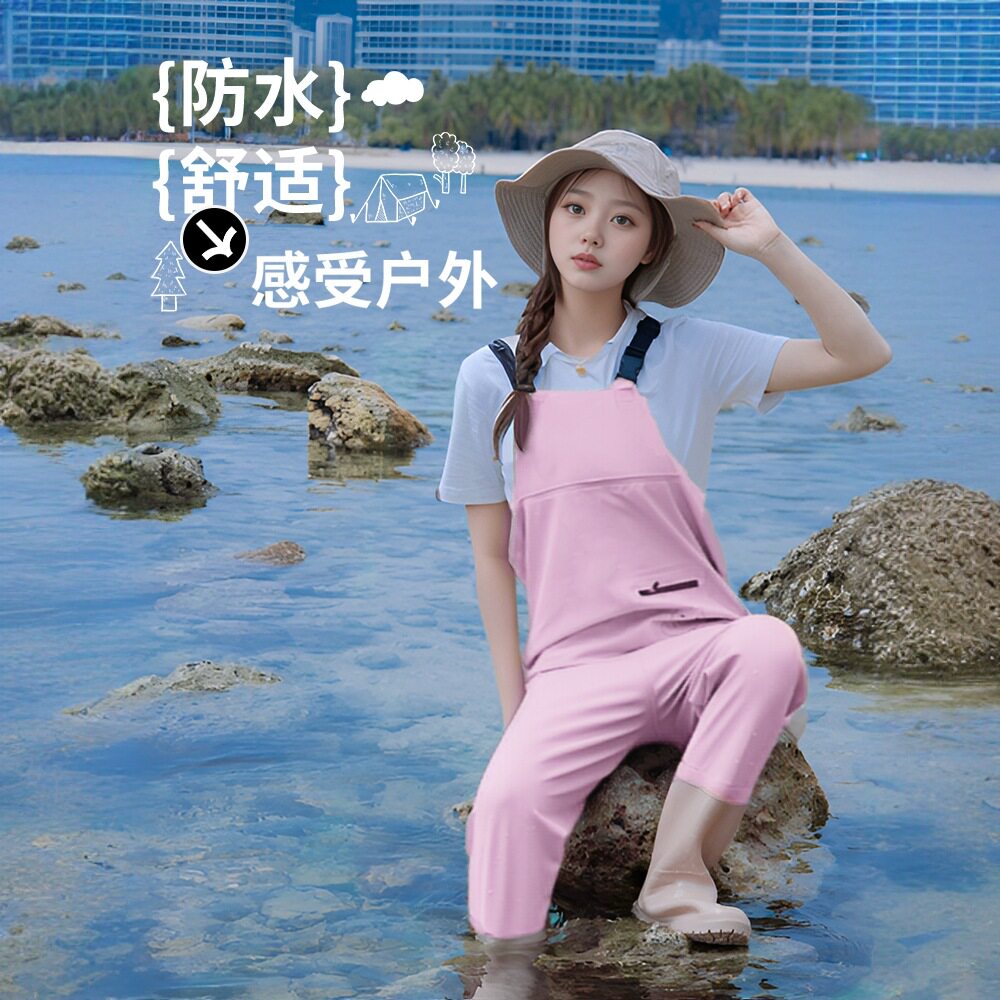 女士下水裤玩水服赶海捕鱼连体