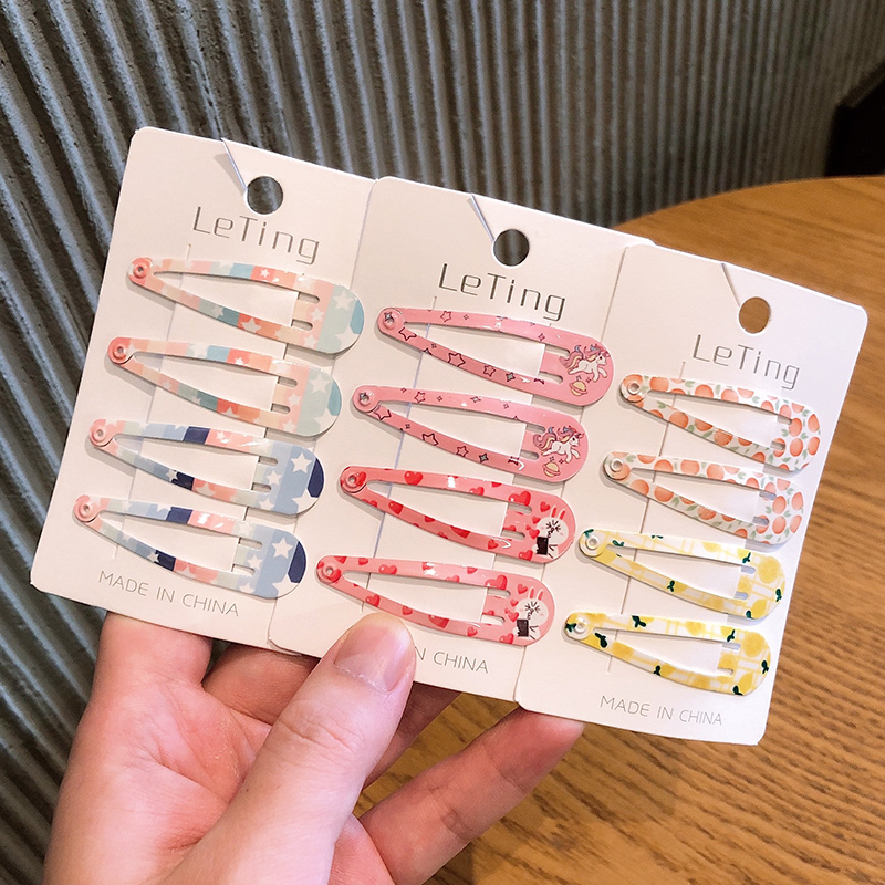 儿童发夹女孩清新头饰印花