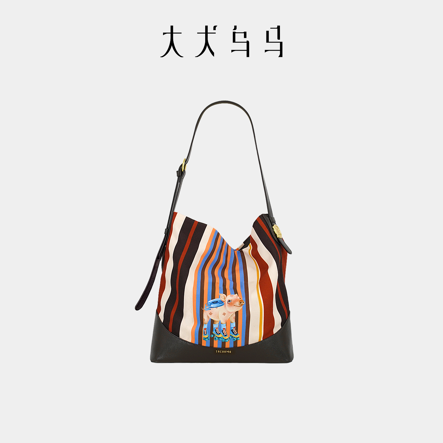 大犬乌马原创新派印花兜兜包