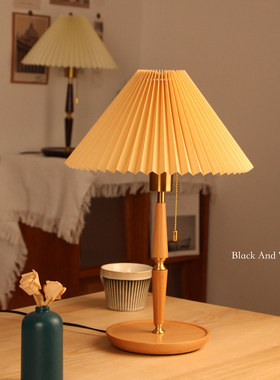 台灯卧室床头灯美式复古轻奢高级感家用中古主卧实木客厅温馨装饰