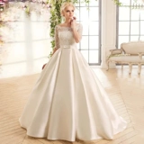 Свадебное платье A-Line Robe de Mariée кружевная аппликация атлас