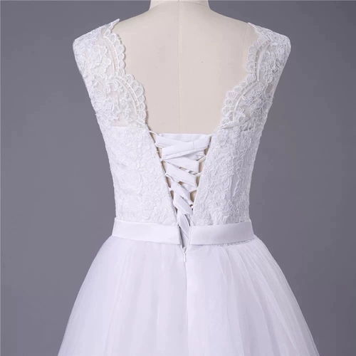 Кружева O-образное кружевное тюль бохо дешевые свадебные платья свадьба