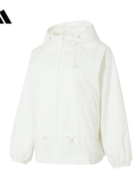 adidas阿迪达斯连帽外套女26春户外梭织夹克KS2807 KS2808 KS2809