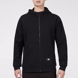 Adidas/阿迪达斯外套男子秋冬连帽运动休闲服防风针织夹克 HA1416