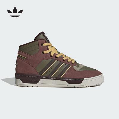 阿迪达斯三叶草男女鞋24冬季新款RIVALRY MID中帮休闲板鞋JH9603