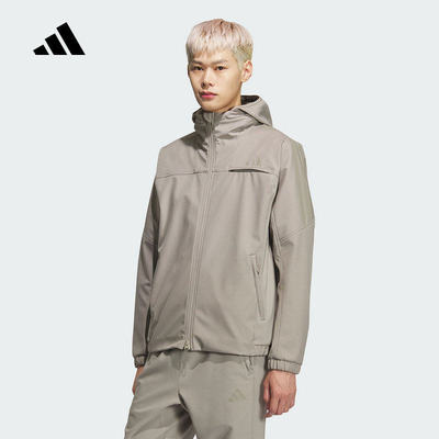 adidas阿迪达斯运动外套男子2026春季休闲梭织连帽加绒夹克KQ8526