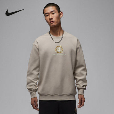 Nike耐克运动卫衣男2025冬季JORDAN宽松休闲圆领套头衫IQ3953-236
