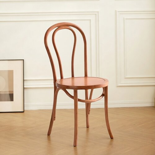 法式实木餐椅复古怀旧靠背椅家用餐桌椅北欧藤编中古椅餐厅椅子