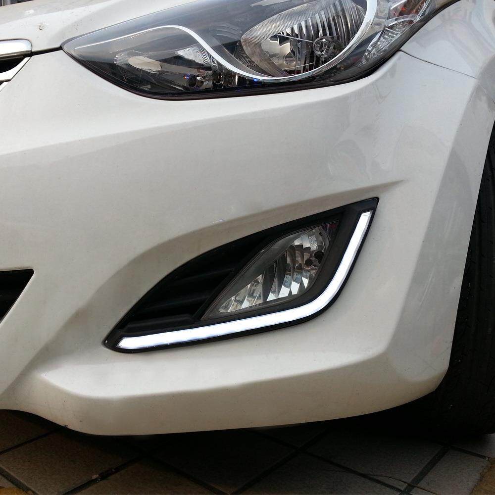 适用于2012 2015现代朗动日行灯 双色日间行车灯超亮大功率LED灯