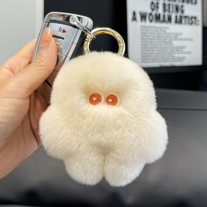 M家可爱獭兔毛粉笨笨钥匙扣挂件