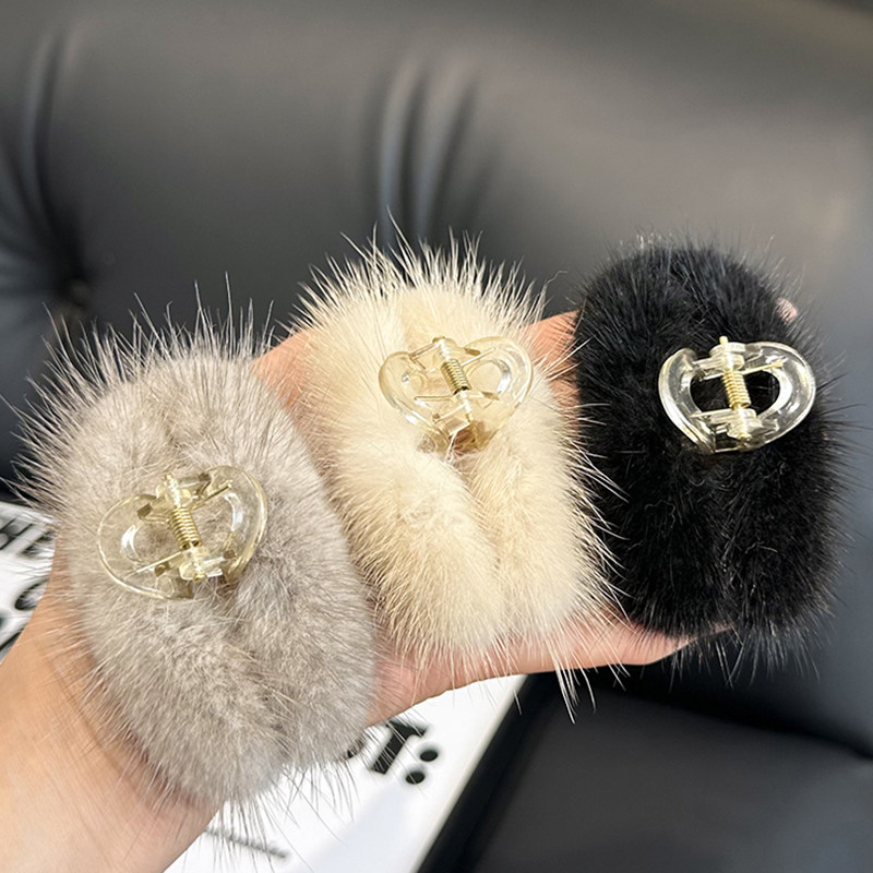 水貂毛抓夹刘海夹子发饰发夹发抓