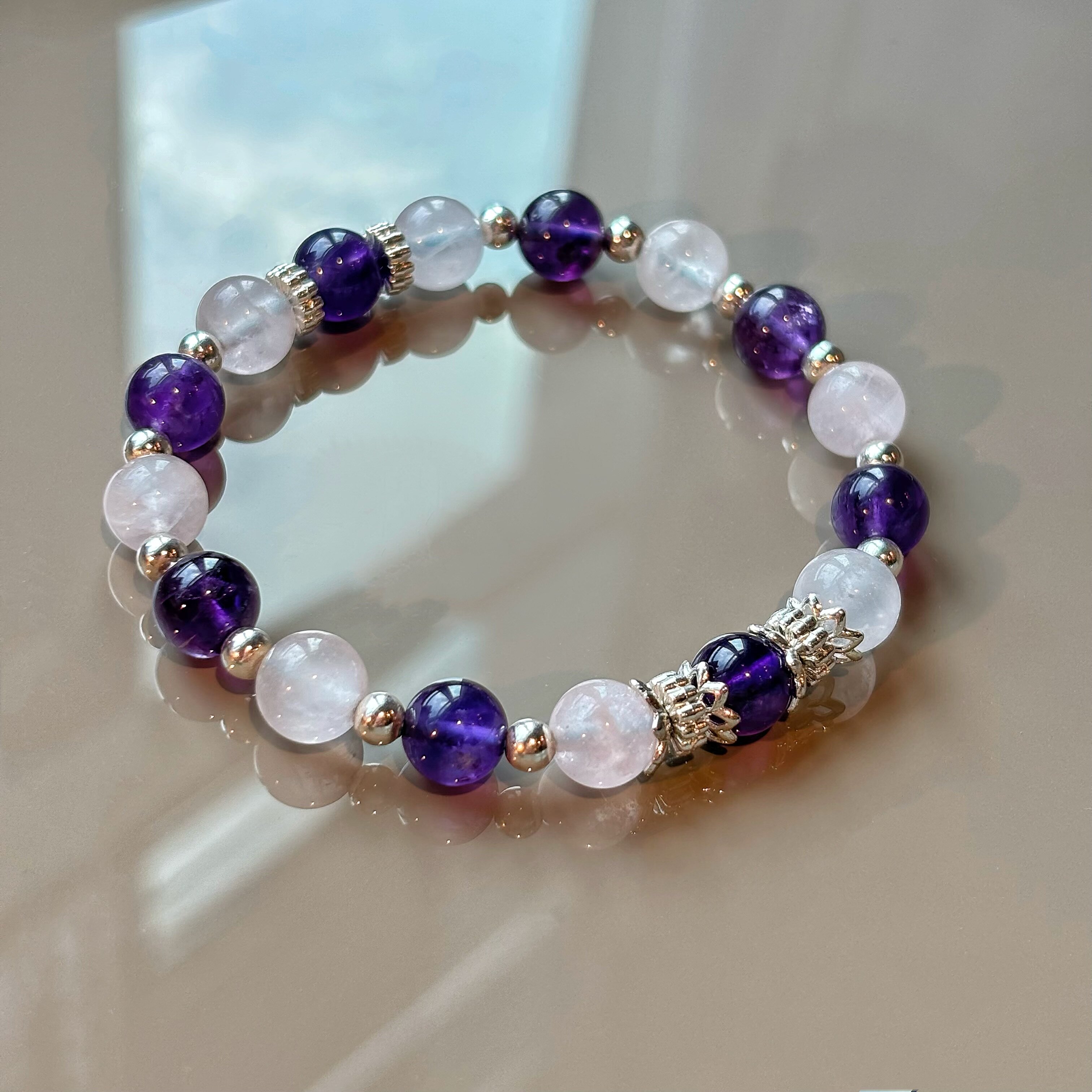 天然乌拉圭紫水晶手链手串女正品收藏级原石转运送女朋友生日礼物