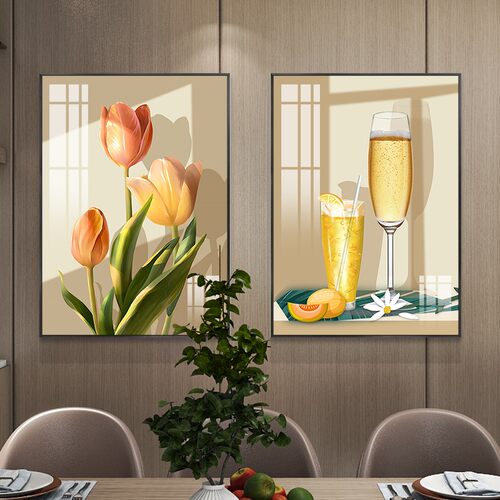 天禧美阁餐厅装饰画花卉卧室壁画