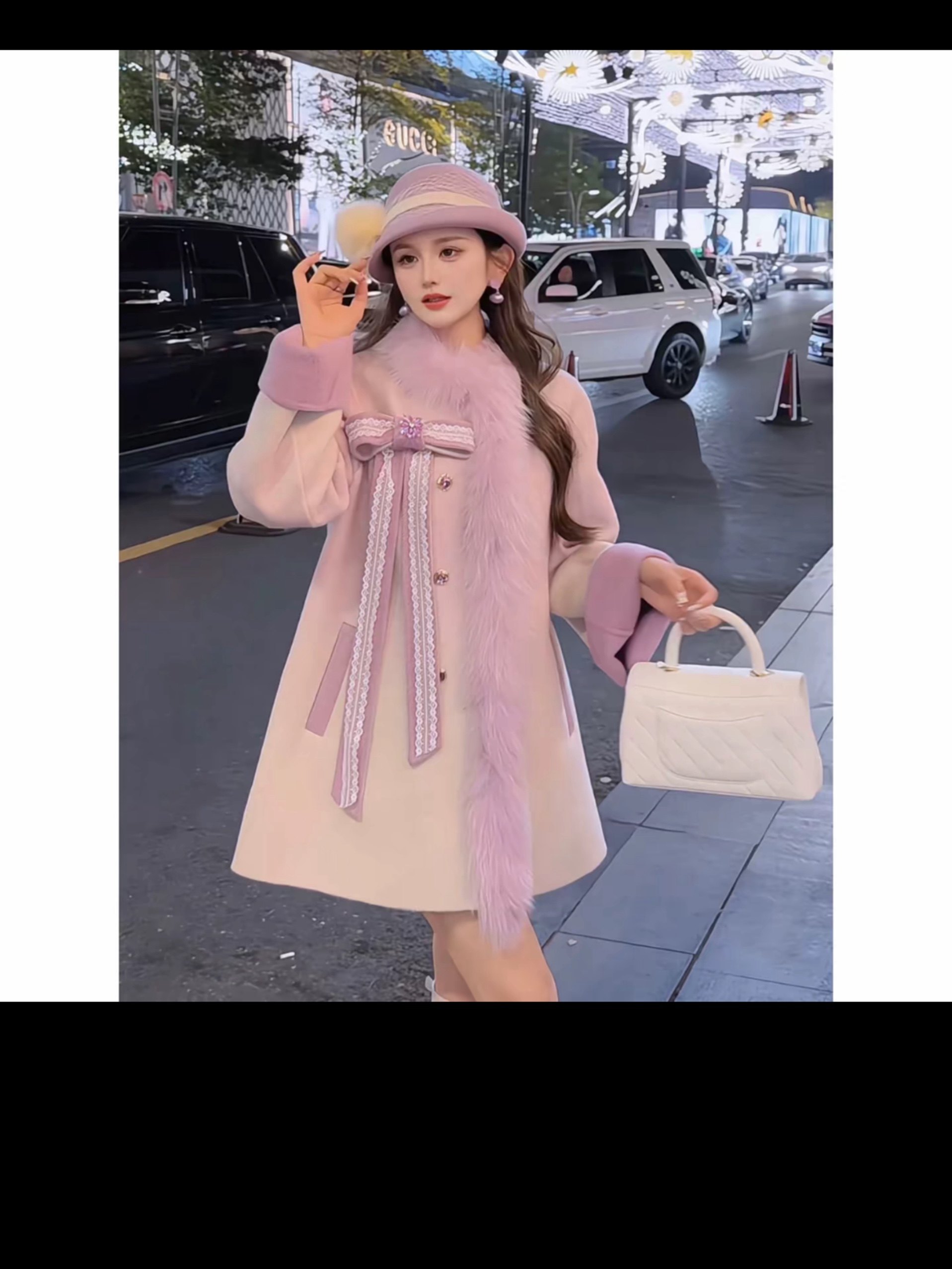 [山月铃兰] 郭郭原创渐变狐狸毛双面昵外套羊毛大衣中长款8050,女装/女士精品,时尚套装,淘宝优惠券,粉丝福利购,淘宝优惠卷